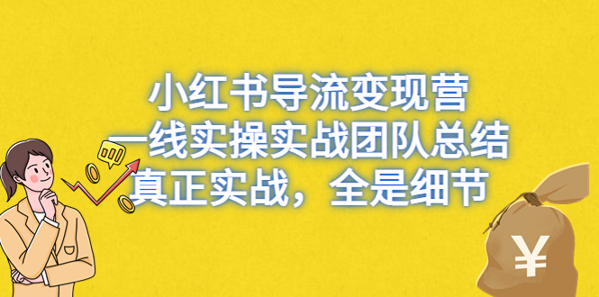 小红书导流变现营，一线实战团队总结，真正实战，全是细节，全平台适用-橙雨网赚